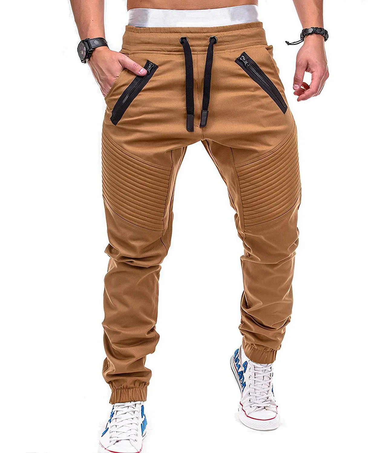 

Джоггеры мужские повседневные, однотонные тонкие брюки-карго, спортивные штаны с несколькими карманами, спортивная одежда в стиле хип-хоп, брюки-карандаш