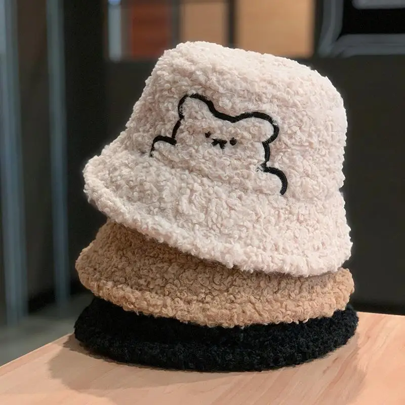 2022 Fashion Women's Bucket Hat Solid Color Cute Bear Fishing Bucket Hat Autumn and Winter Lamb Fleece Outdoor Warm Panama Hat
2022 Fashion Women's Bucket Hat Solid Color Cute Bear Fishing Bucket Hat Autumn and Winter Lamb Fleece Outdoor Warm Panama Hat