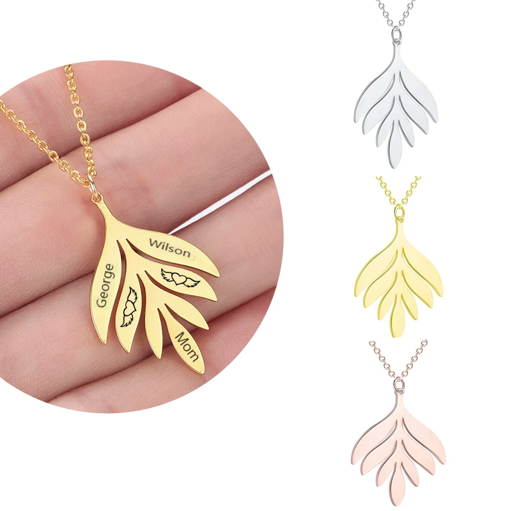 Custom Family Name Logo Leaves Stainless Steel Necklace For Women Man Leaf Choker Pendant Necklace 45cm Engagement Jewelry
Custom Family Name Logo Leaves Stainless Steel Necklace For Women Man Leaf Choker Pendant Necklace 45cm Engagement Jewelry