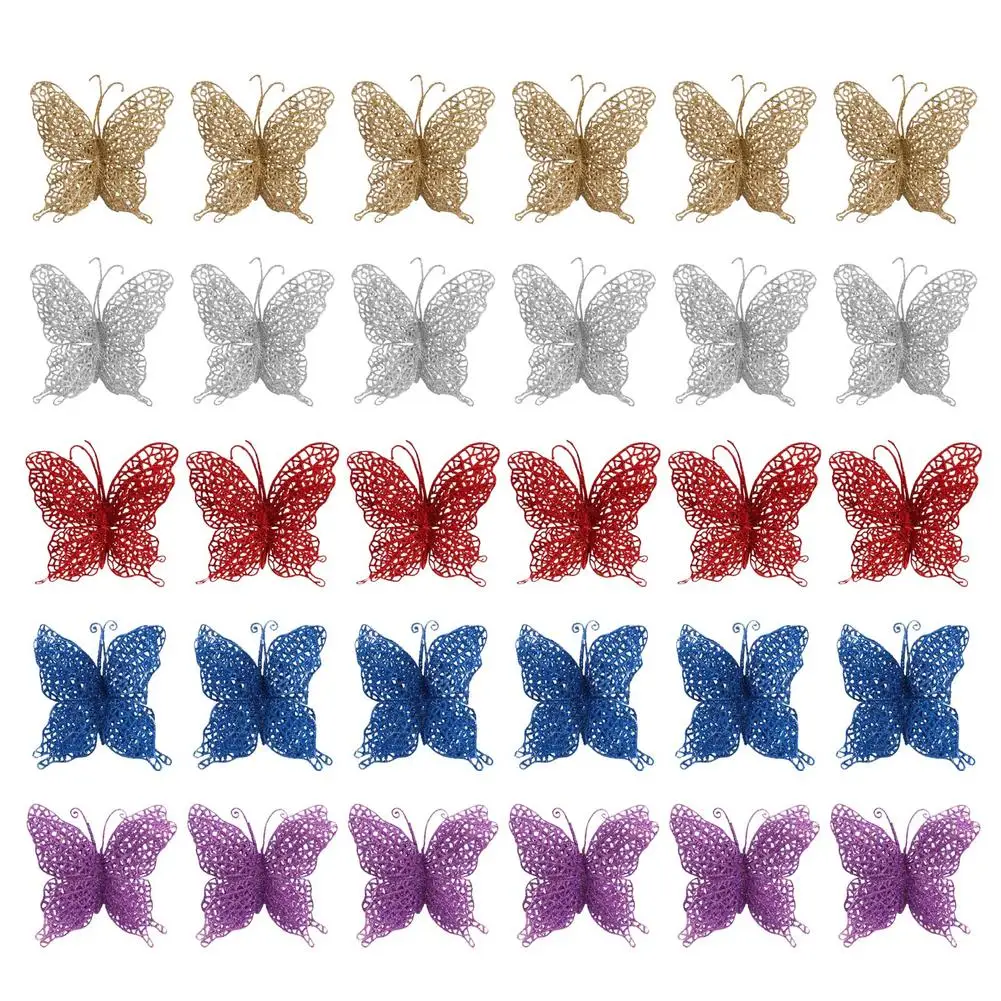 Christmas Glitter Butterfly Ornament 6PCS/Set Hollow-Out DIY Butterfly Craft Clip Simulation Butterfly Craft Christmas Decora
Christmas Glitter Butterfly Ornament 6PCS/Set Hollow-Out DIY Butterfly Craft Clip Simulation Butterfly Craft Christmas Decora