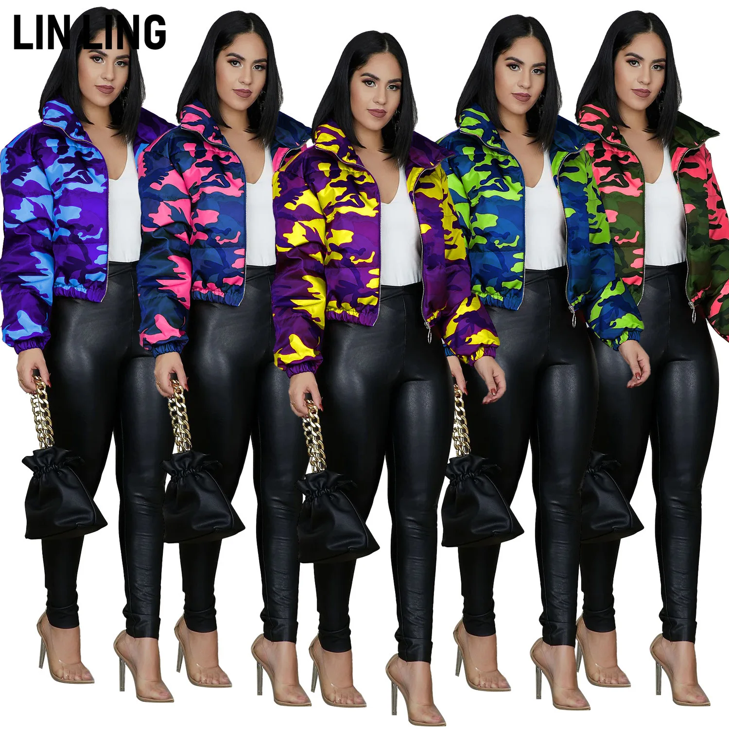 LINLING Fashion Slim Stand Collar Cotton Padded Jacket Camouflage Full Sleeve Zipper Seamless Windproof Coat
LINLING Fashion Slim Stand Collar Cotton Padded Jacket Camouflage Full Sleeve Zipper Seamless Windproof Coat