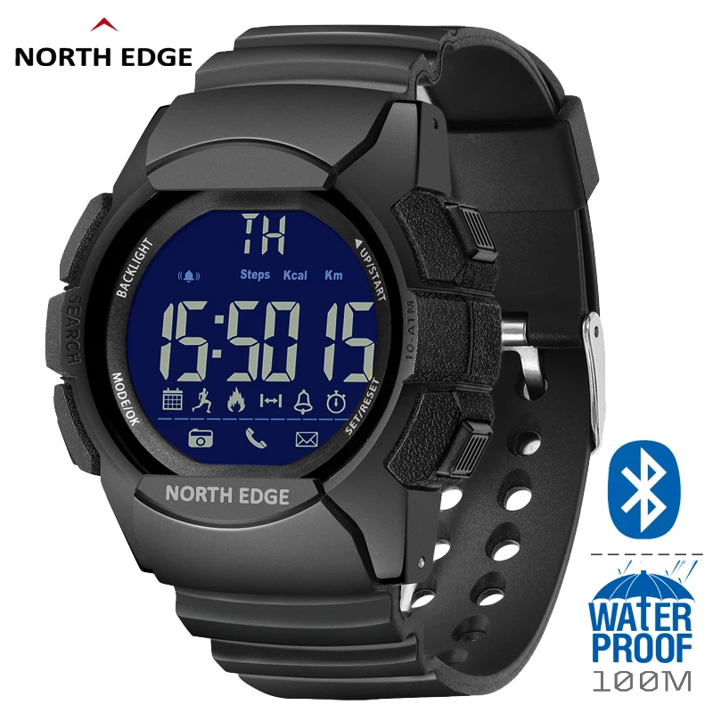 Мужские часы военные водонепроницаемые умные 100 м NORTH EDGE Sport Army Led Digital секундомеры