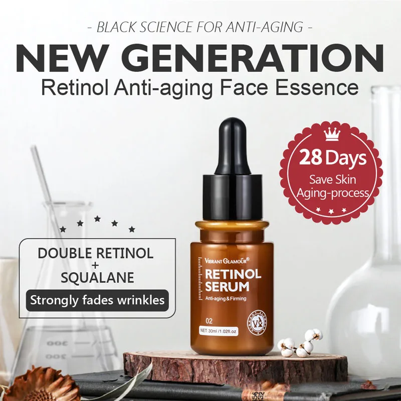 VIBRANT GLAMOUR Retinol Serum Anti Wrinkle Firming Lifting Improve Fine Lines Brighten Whiten Shrink Pores Anti Aging Skin Care
VIBRANT GLAMOUR Retinol Serum Anti Wrinkle Firming Lifting Improve Fine Lines Brighten Whiten Shrink Pores Anti Aging Skin Care