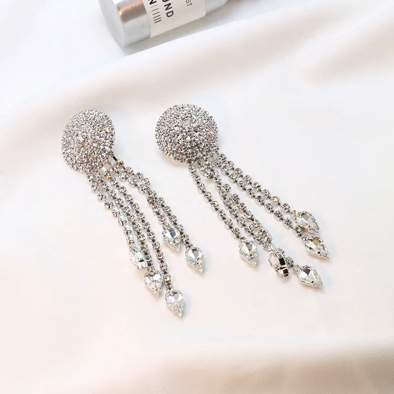 Fashion Long Tassel Full Rhinestone Drop Earrings for Women Shiny Water Drop Crystal Dangle Earrings Jewelry Gifts
Fashion Long Tassel Full Rhinestone Drop Earrings for Women Shiny Water Drop Crystal Dangle Earrings Jewelry Gifts