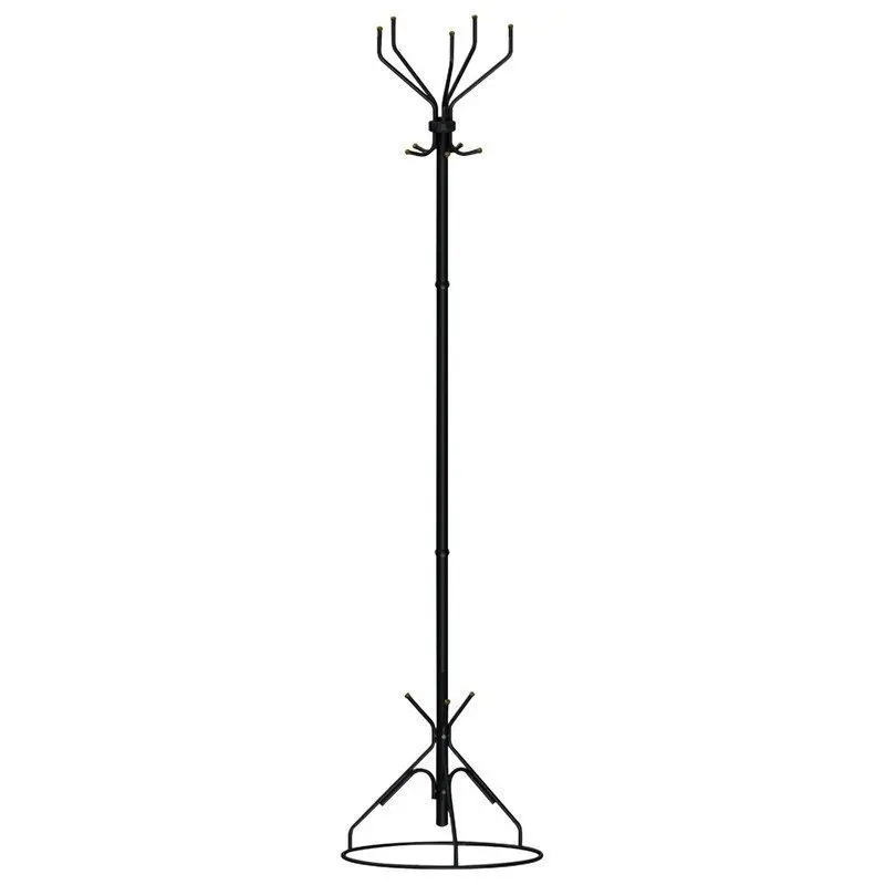Вешалка-стойка "Ажур-2" 1 89 м основание 46 см 5 крючков металл чёрная | Дом и сад