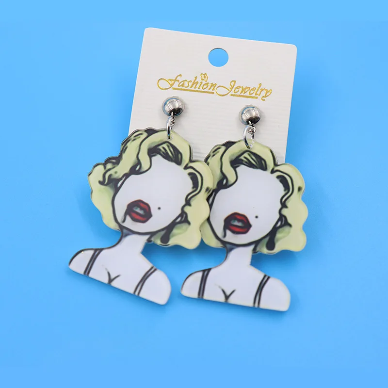 For Women Cool Lovely Female Dangle Earrings Trendy Brincos Mujer 2021 New Fashion Sexy Girls with Yellow Hair Acrylic Earrings
For Women Cool Lovely Female Dangle Earrings Trendy Brincos Mujer 2021 New Fashion Sexy Girls with Yellow Hair Acrylic Earrings