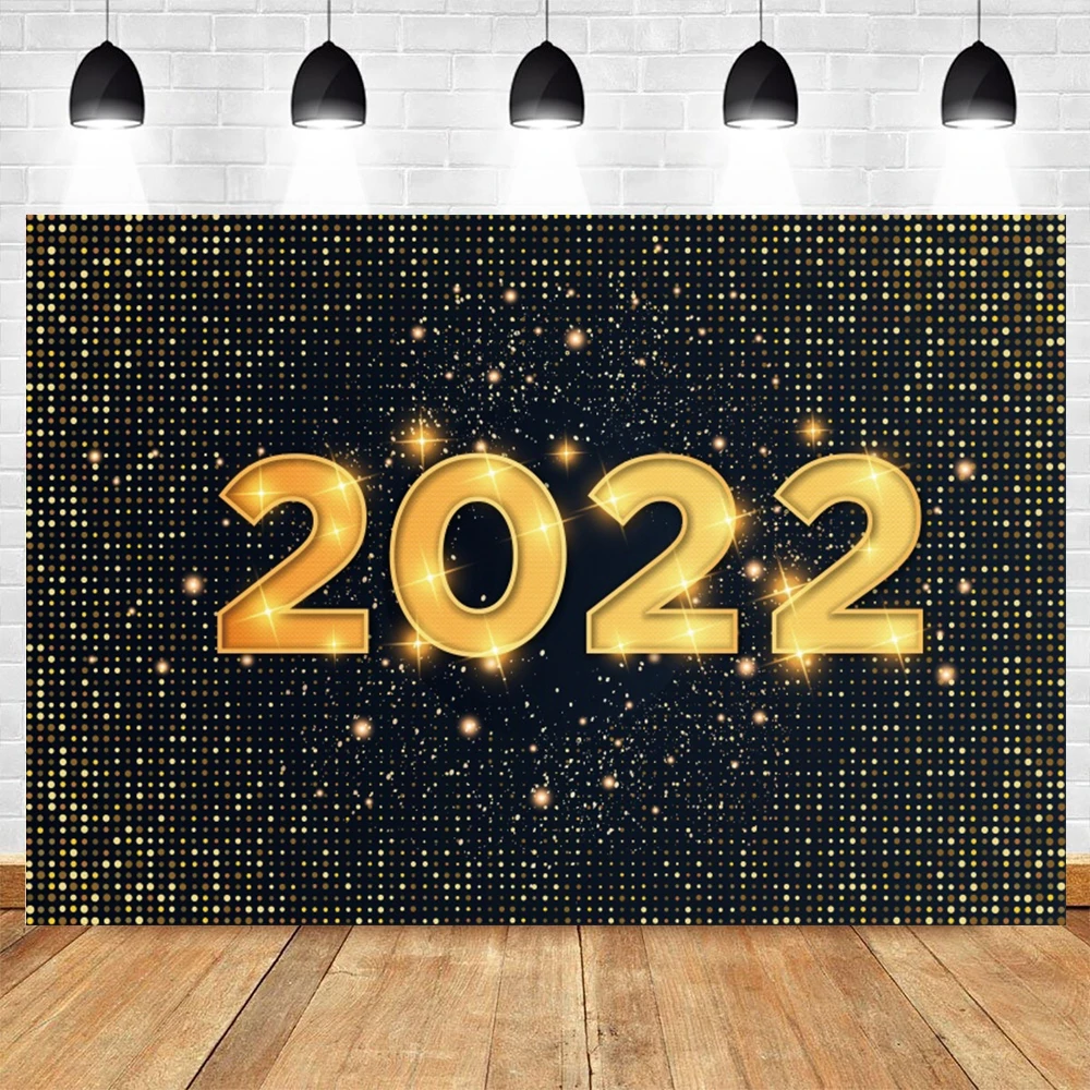 

2022 фон с новым годом Рождественская вечеринка Блестящий Золотой Фон для фотосъемки декорация для фотостудии Фотофон фотозона