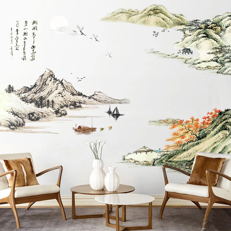 Chinese Landscape Painting Wall Stickers Living Room Wall Decoration Art Bedroom Sofa Backdrop Decals Mural Home Office Decor
Chinese Landscape Painting Wall Stickers Living Room Wall Decoration Art Bedroom Sofa Backdrop Decals Mural Home Office Decor