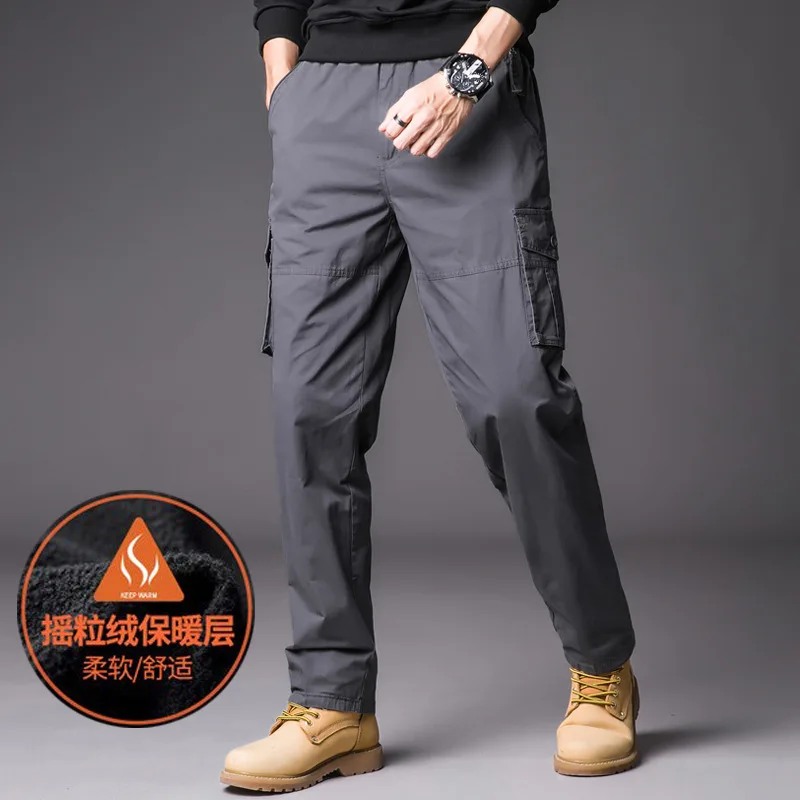 Autumn Winter Fleece Cargo Pants Brushed Men's Casual Trousers Straight Loose Fashion Men Clothing Overalls High Waist Bottoms
Autumn Winter Fleece Cargo Pants Brushed Men's Casual Trousers Straight Loose Fashion Men Clothing Overalls High Waist Bottoms
