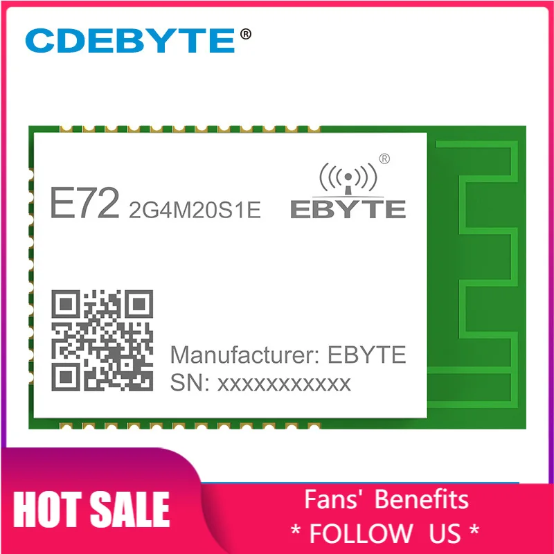 CC2652P Wireless Module ZigBee Bluetooth 2.4Ghz 20dBm SoC Ebyte E72-2G4M20S1E Transceiver and Receiver PCB/IPX Antenna
CC2652P Wireless Module ZigBee Bluetooth 2.4Ghz 20dBm SoC Ebyte E72-2G4M20S1E Transceiver and Receiver PCB/IPX Antenna