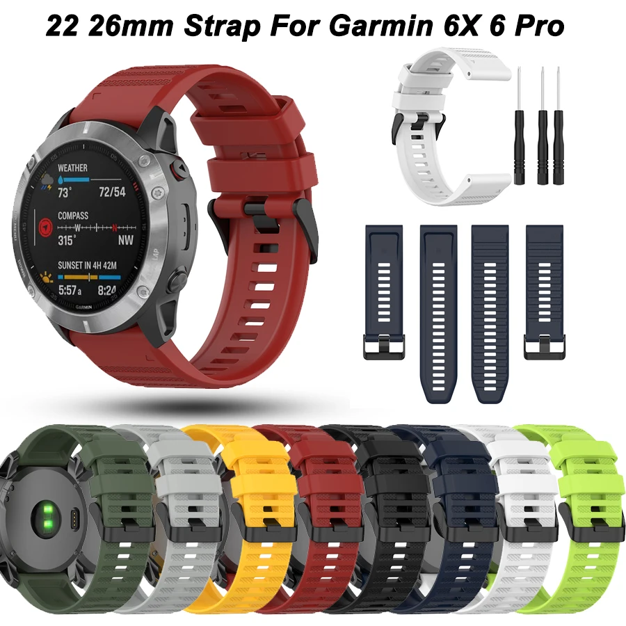 Ремешок силиконовый для наручных часов Garmin Fenix 6 6X Pro 5 5X, 26/22 мм
Ремешок силиконовый для наручных часов Garmin Fenix 6 6X Pro 5 5X, 26/22 мм