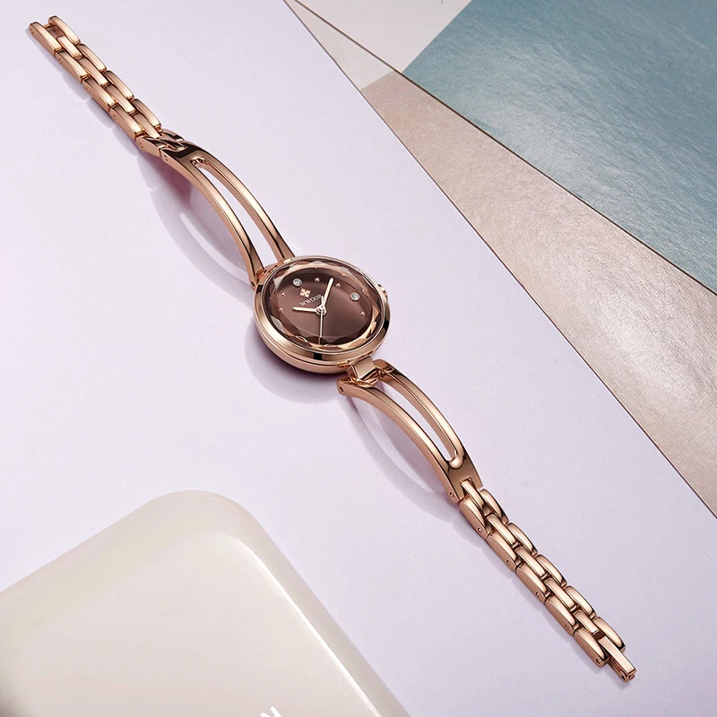 Женские часы WWOOR 2020 женские с браслетом Элегантные наручные со стразами для
