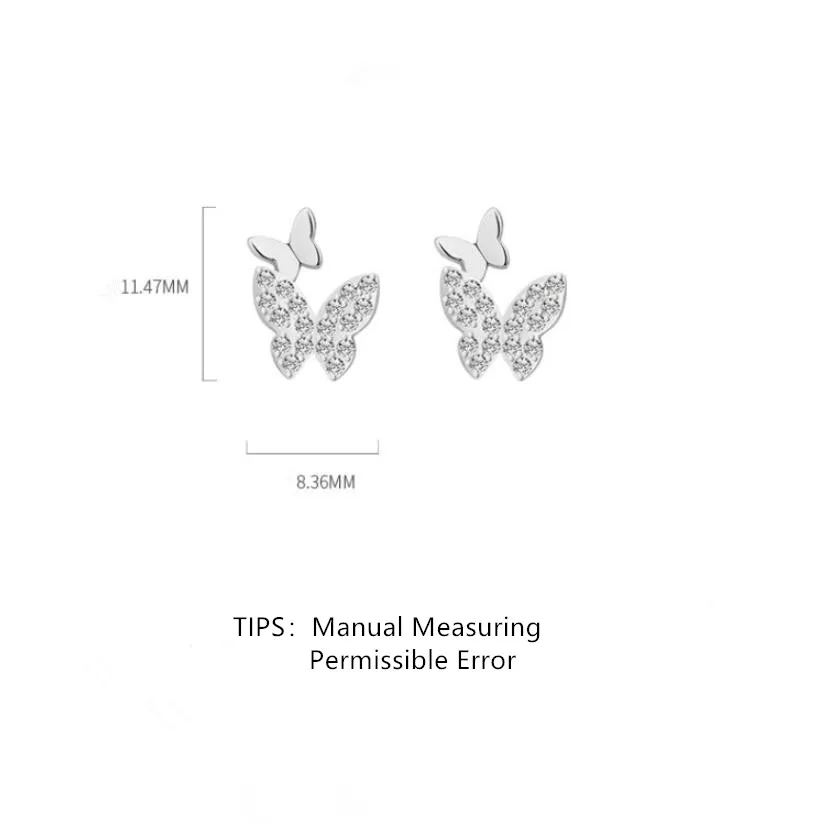 Sweet Double Butterfly Zircon Stud Earrings For Women Girls Trend Creative 925 Sterling Silver Party Gifts Jewelry SAE442 
Sweet Double Butterfly Zircon Stud Earrings For Women Girls Trend Creative 925 Sterling Silver Party Gifts Jewelry SAE442