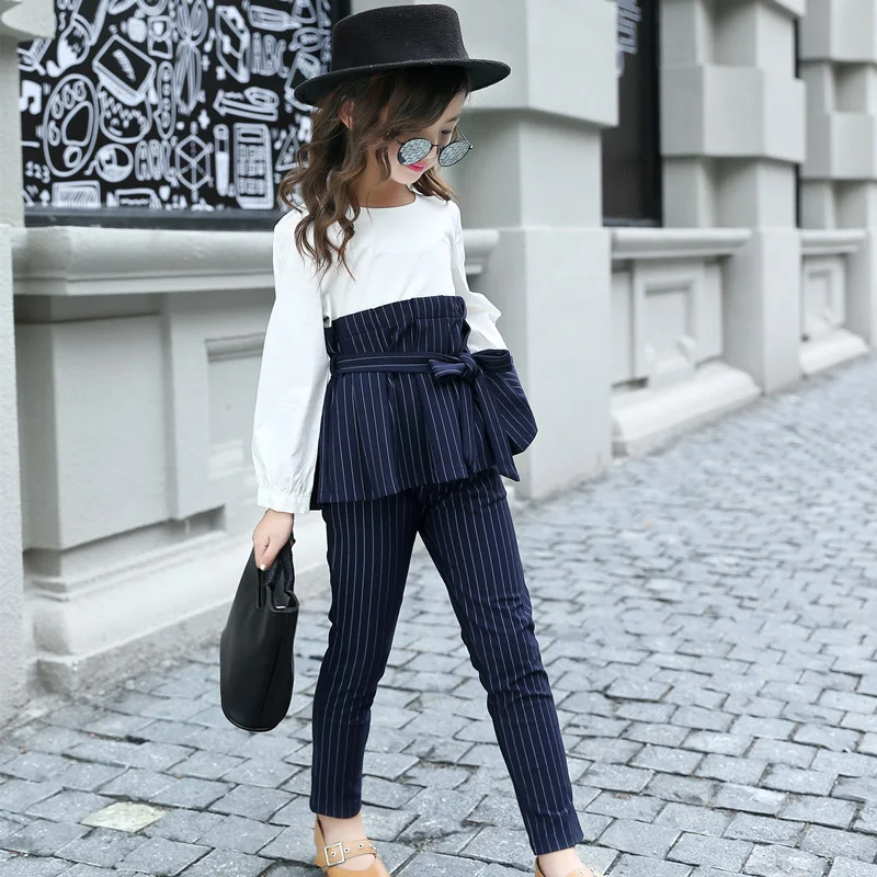 2022 Autumn Spring School Kids Striped Outfits Top Shirts & Pants Suits Girl Clothing Sets Patchwork Teen Clothes For Girls Set
2022 Autumn Spring School Kids Striped Outfits Top Shirts & Pants Suits Girl Clothing Sets Patchwork Teen Clothes For Girls Set