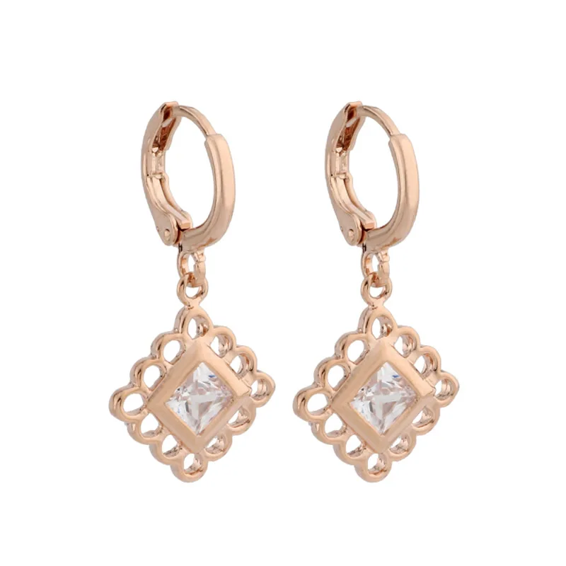 Korean Style Square Cute Earrings 585 Rose Gold White Natural Zircon Earrings Wedding Jewelry Bridal Party AAA Unusual Earrings
Korean Style Square Cute Earrings 585 Rose Gold White Natural Zircon Earrings Wedding Jewelry Bridal Party AAA Unusual Earrings