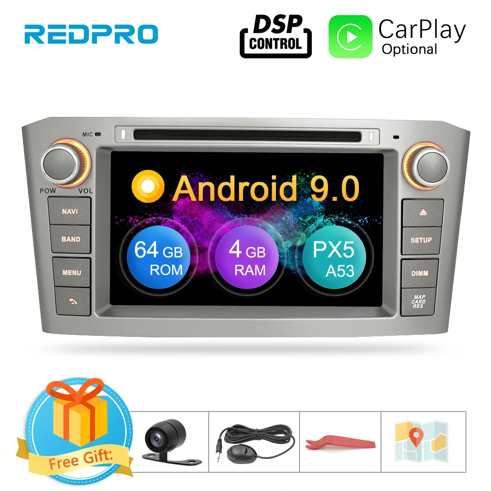 4G ram 7 ''Android 9 0 автомобильный DVD gps навигатор видео плеер для Toyota Avensis/T25 2003 2008 2 Din