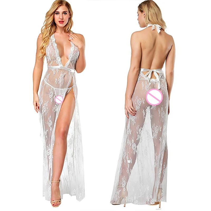 Sexy lingerie lace large size perspective long bathrobe perspective robe+Thong Sexy underwear lace dress long skirt underwear
Sexy lingerie lace large size perspective long bathrobe perspective robe+Thong Sexy underwear lace dress long skirt underwear