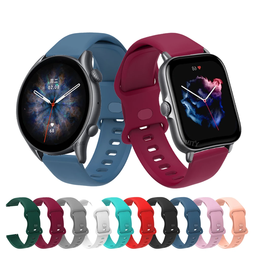 20mm/22mm Silicone band For Amazfit GTS 3/2/2e/GTS2 Mini/GTR 42mm/47mm/GTR 3/3 Pro/2/2e Sport Watch Bracelet Amazfit bip strap
20mm/22mm Silicone band For Amazfit GTS 3/2/2e/GTS2 Mini/GTR 42mm/47mm/GTR 3/3 Pro/2/2e Sport Watch Bracelet Amazfit bip strap