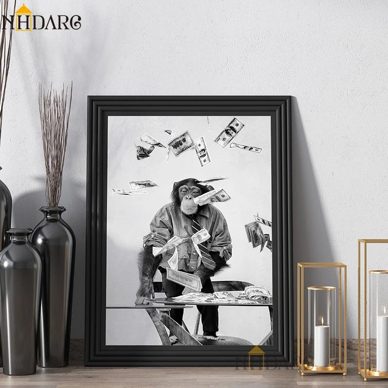 NHDARC Canvas Print Painting Poster Pictures Black White Fashion Monkey More Money Wall Art Nordic Room Home Decoration
NHDARC Canvas Print Painting Poster Pictures Black White Fashion Monkey More Money Wall Art Nordic Room Home Decoration