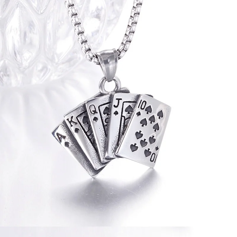 New Retro Playing Card Shape Men's Pendant Necklace Fashion Metal Sliding Pendant chain jewelry-accessories gift Neck jewelry
New Retro Playing Card Shape Men's Pendant Necklace Fashion Metal Sliding Pendant chain jewelry-accessories gift Neck jewelry