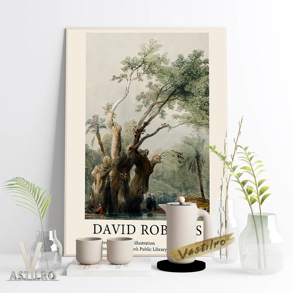 

David Roberts Retro Art Print The Holy Tree Of Metereah Illustration Canvas Painting Exhibition Museum Vintage Poster Home Decor
