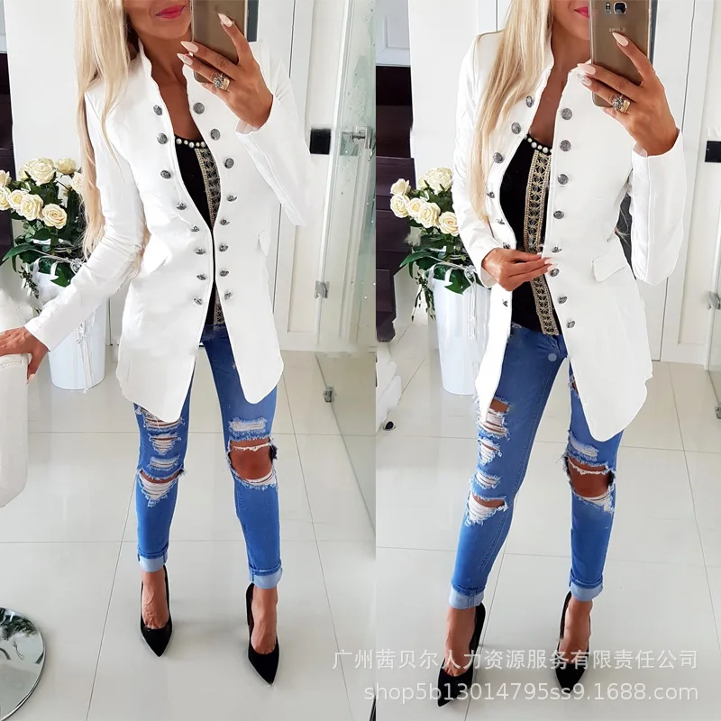 WEPBEL Women's Autumn Jacket Ladies Casual Fashion Long SLeeve Stand Collar Double Breasted Slim Fit Coat Outwear
WEPBEL Women's Autumn Jacket Ladies Casual Fashion Long SLeeve Stand Collar Double Breasted Slim Fit Coat Outwear