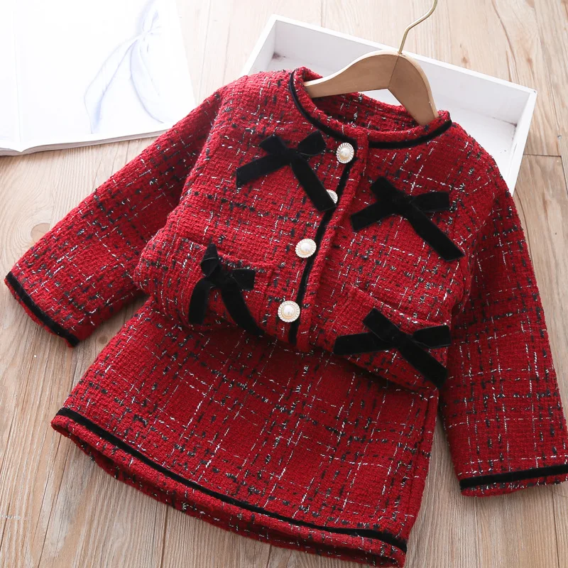 Baby Girls Sweet Suits Winter Children Bowknot Princess Plaided Coat + Pleated Skirt 2pcs Princess Sets Kids
Baby Girls Sweet Suits Winter Children Bowknot Princess Plaided Coat + Pleated Skirt 2pcs Princess Sets Kids