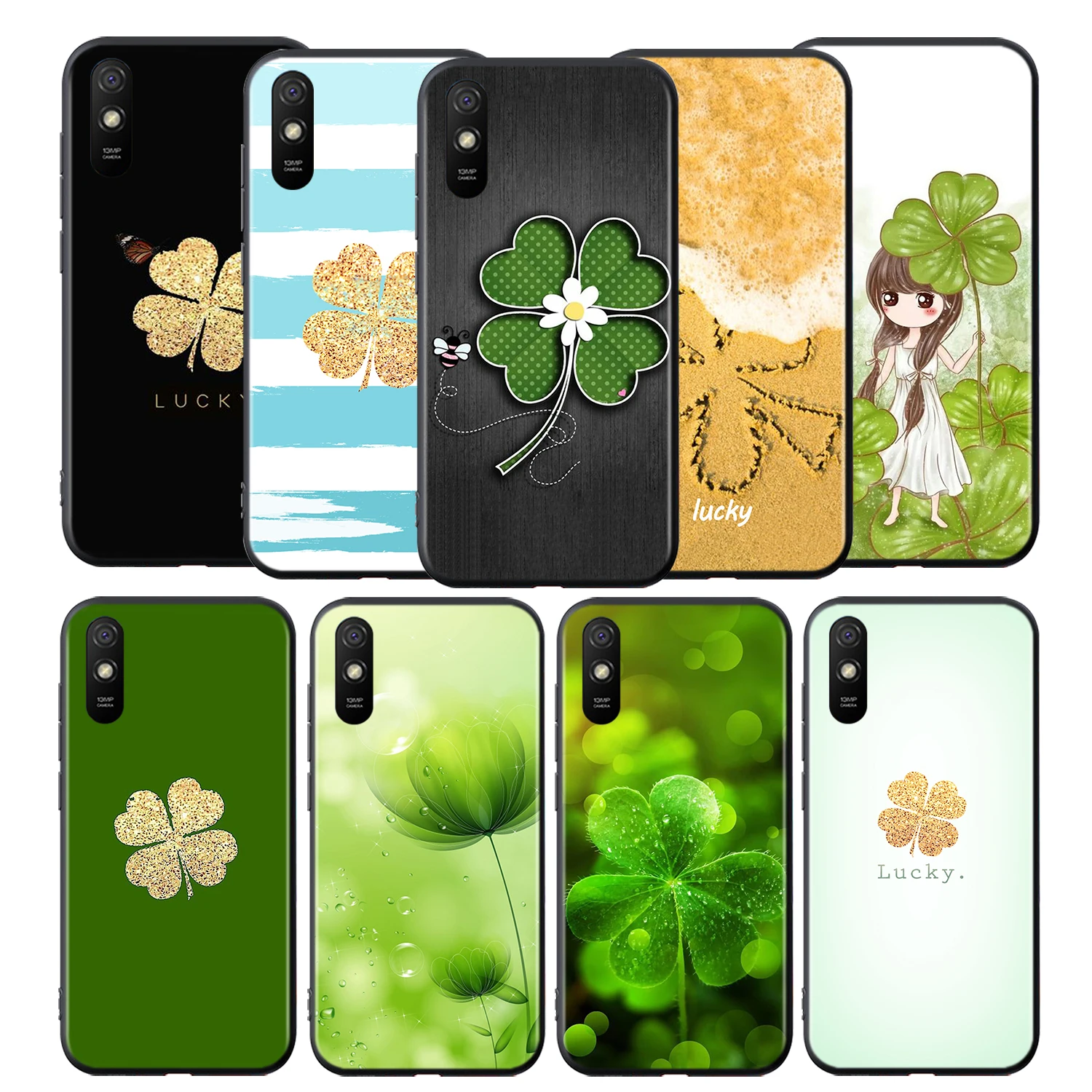 Силиконовый чехол с четырьмя листьями клевера для Xiaomi Redmi 9 9T 9C 8 7 6 Pro 9AT 9A 8A 7A 6A S2 5 5A