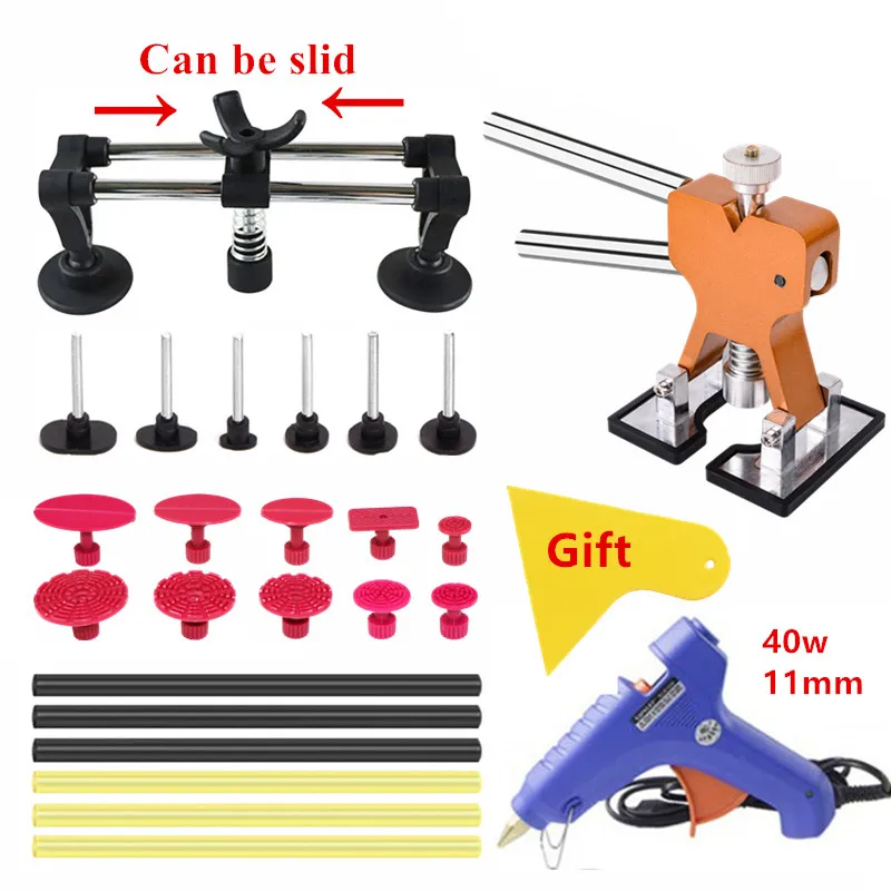 Car Dent Removal Kit Car Dent Remover Tools with 40W Glue Gun for Ding Dent Damage tools with Double Pole Bridge 
Car Dent Removal Kit Car Dent Remover Tools with 40W Glue Gun for Ding Dent Damage tools with Double Pole Bridge