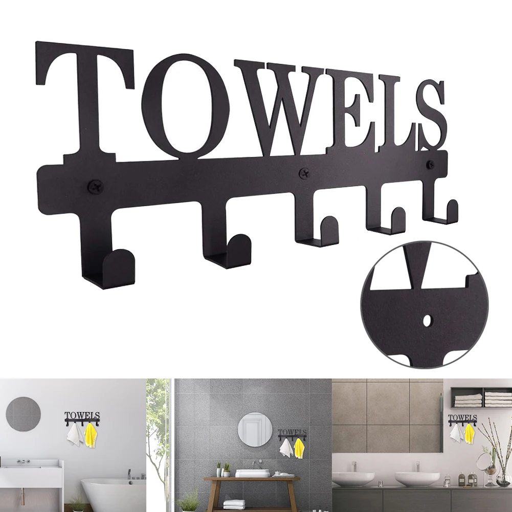 Hooks Coat Racks Metal Sturdy Wall Mounted Towel Holder with 5 Hooks Clothing Hanger for Bedroom Bathroom Kitchen Storage Black
Hooks Coat Racks Metal Sturdy Wall Mounted Towel Holder with 5 Hooks Clothing Hanger for Bedroom Bathroom Kitchen Storage Black