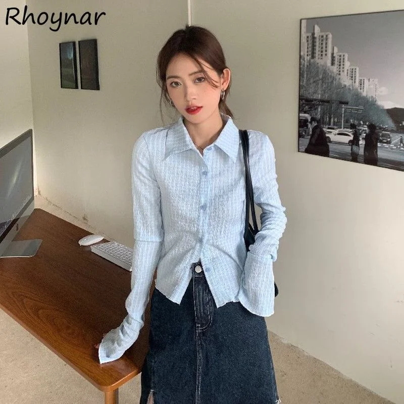 Shirts Women Casual Solid Temperament Autumn All-match Streetwear Daily Stylish Cuff-slit Mujer Korean Style Sweet College New
Shirts Women Casual Solid Temperament Autumn All-match Streetwear Daily Stylish Cuff-slit Mujer Korean Style Sweet College New