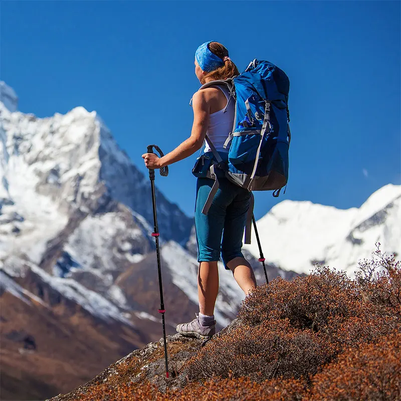 Naturehike Lightweight Carbon Fiber Three-section External Lock Trekking Poles Hiking Mountaineering Portable Cane NH19S010-T | Спорт и