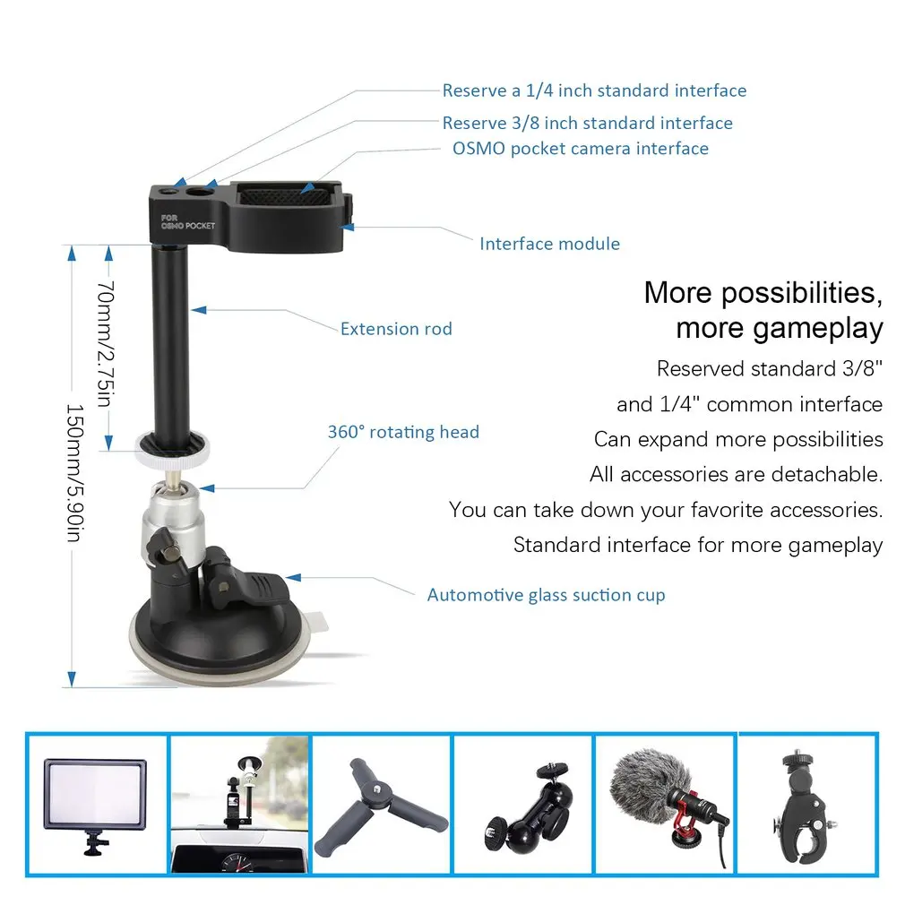 Car Mount for DJI Osmo Pocket Camera Stabilizer Handheld Gimbal Bracket Vehicle Window Suction Cup Mounting Adapter
Car Mount for DJI Osmo Pocket Camera Stabilizer Handheld Gimbal Bracket Vehicle Window Suction Cup Mounting Adapter