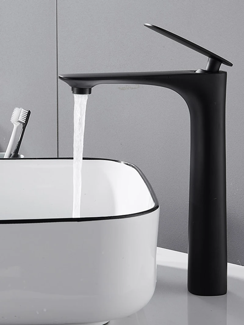 Black Bathroom Faucets Stainless Steel Paint Tall Basin Faucet Single Hole Deck Mounted Hot Cold Mixer Lavatory Waterfall Tap
Black Bathroom Faucets Stainless Steel Paint Tall Basin Faucet Single Hole Deck Mounted Hot Cold Mixer Lavatory Waterfall Tap