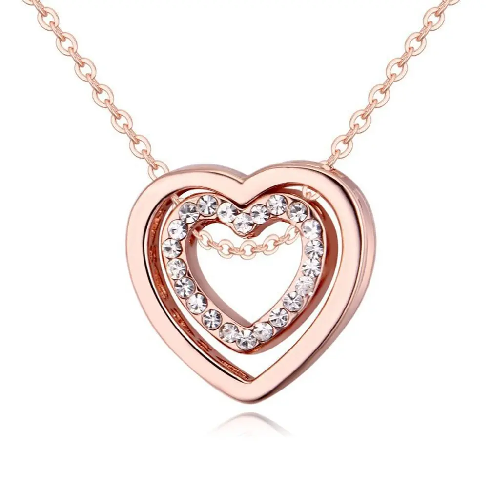 Crystal Double Heart Pendant Necklace You Are always in My Heart Double Hollow-out Necklace for Women
Crystal Double Heart Pendant Necklace You Are always in My Heart Double Hollow-out Necklace for Women