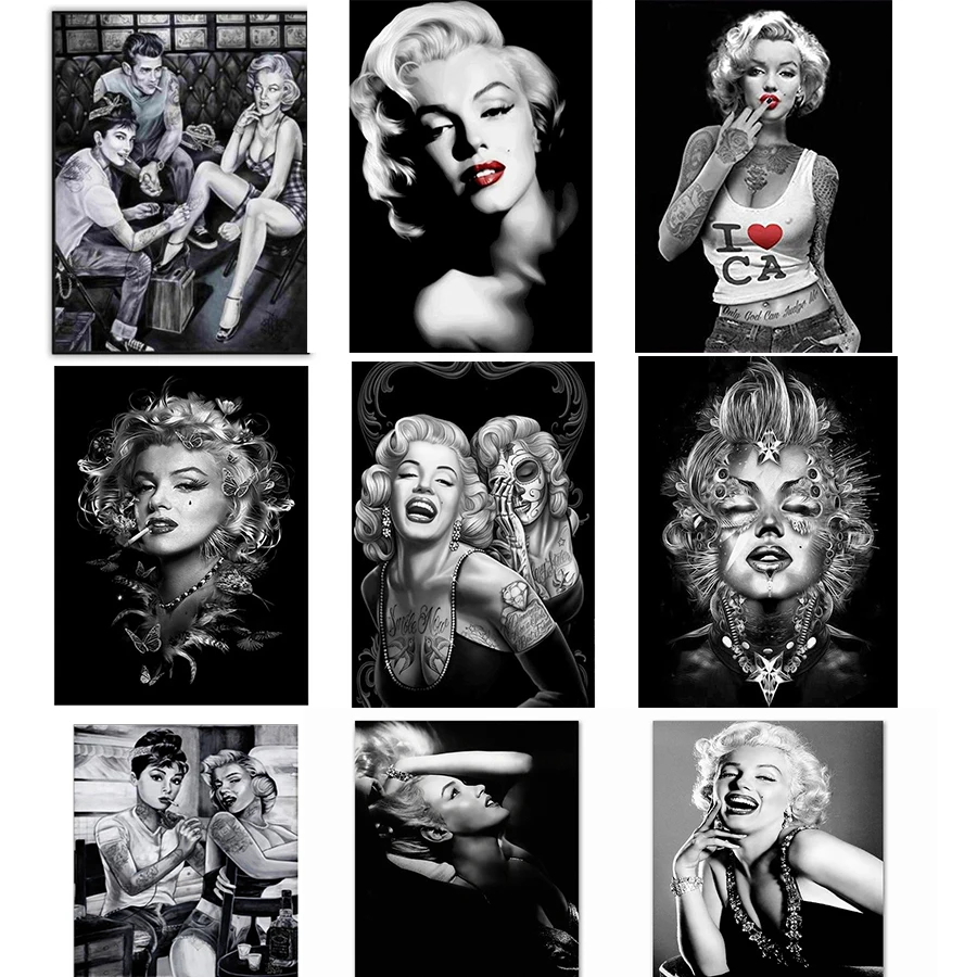 Black and White Marilyn Monroe 5d DIY Diamond Painting Marilyn Monroe Poster Art Full Drill Square Diamond Mosaic Embroidery Kit
Black and White Marilyn Monroe 5d DIY Diamond Painting Marilyn Monroe Poster Art Full Drill Square Diamond Mosaic Embroidery Kit