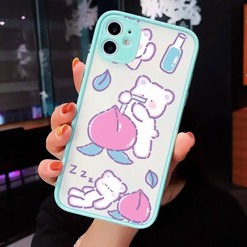 Cute bear rabbit flower illustration Phone Case For iPhone 12 11 Mini Pro XR XS Max 7 8 Plus X Matte transparent blue Back Cover
Cute bear rabbit flower illustration Phone Case For iPhone 12 11 Mini Pro XR XS Max 7 8 Plus X Matte transparent blue Back Cover