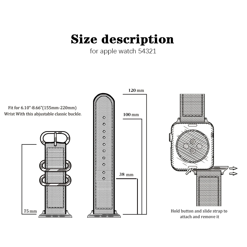Nylon Braided Watch Bands For Apple Watch 5/4 42MM 44MM Replace Bracelet For iwatch 3/2/1 38MM 40MM Breathable Apple Watch Strap
Nylon Braided Watch Bands For Apple Watch 5/4 42MM 44MM Replace Bracelet For iwatch 3/2/1 38MM 40MM Breathable Apple Watch Strap
