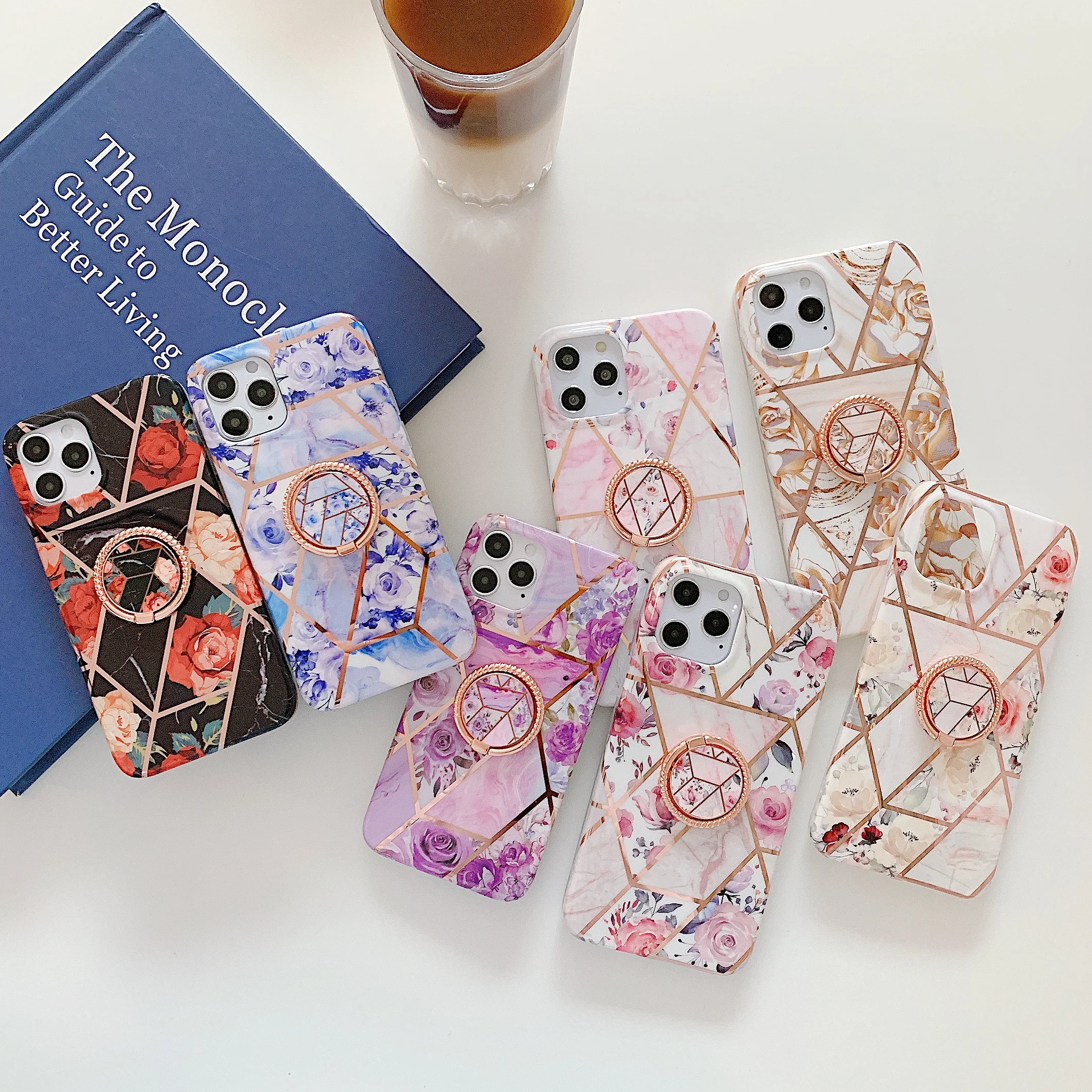 Stitching flowers, rose gold ring suitable for iphone11ProMax mobile phone case 7 / 8plus x xsmax xr protective cover 
Stitching flowers, rose gold ring suitable for iphone11ProMax mobile phone case 7 / 8plus x xsmax xr protective cover