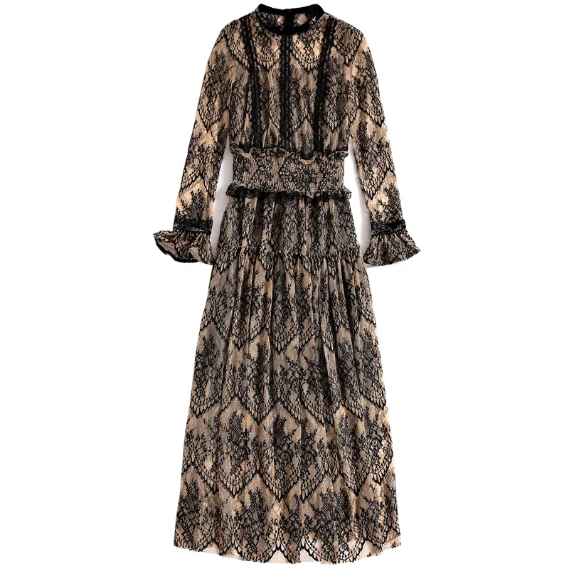 VKBN 2020 Early Spring New Fashion Lace Dress Women Flare Sleeve Patchwork Full Sleeve O-Neck Long Dress
VKBN 2020 Early Spring New Fashion Lace Dress Women Flare Sleeve Patchwork Full Sleeve O-Neck Long Dress