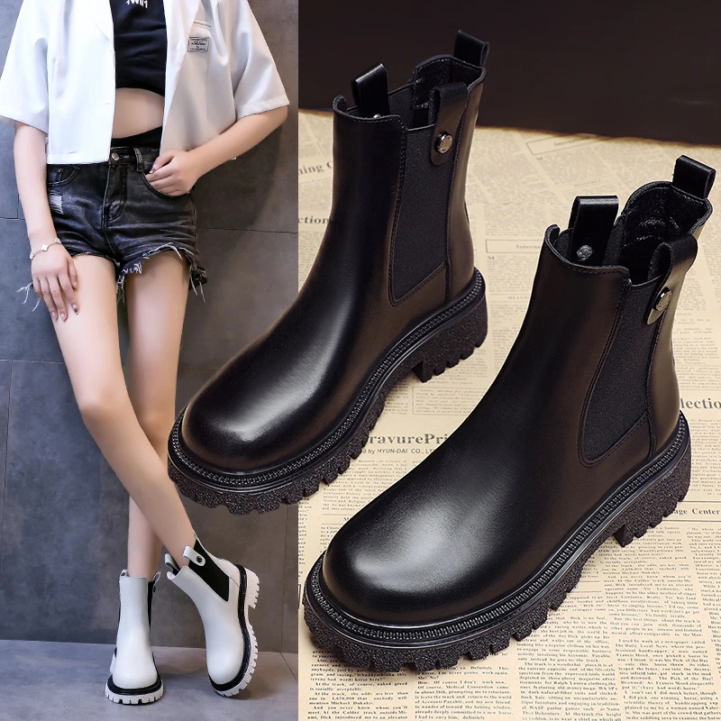 Women's Chelsea Boots Genuine Leather 2021 Autumn Winter Trend Thick-soled Women Ankle Boots All-match Motorcycle Boots Ladies
Women's Chelsea Boots Genuine Leather 2021 Autumn Winter Trend Thick-soled Women Ankle Boots All-match Motorcycle Boots Ladies
