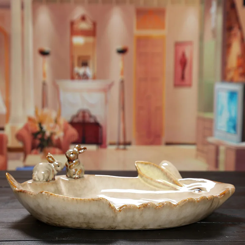 New Porcelain Rabbit figurine Candy Dish Decorative Ceramics Bunny Miniature Fruits Tray Dishware Ornament and Craft Accessories 
New Porcelain Rabbit figurine Candy Dish Decorative Ceramics Bunny Miniature Fruits Tray Dishware Ornament and Craft Accessories