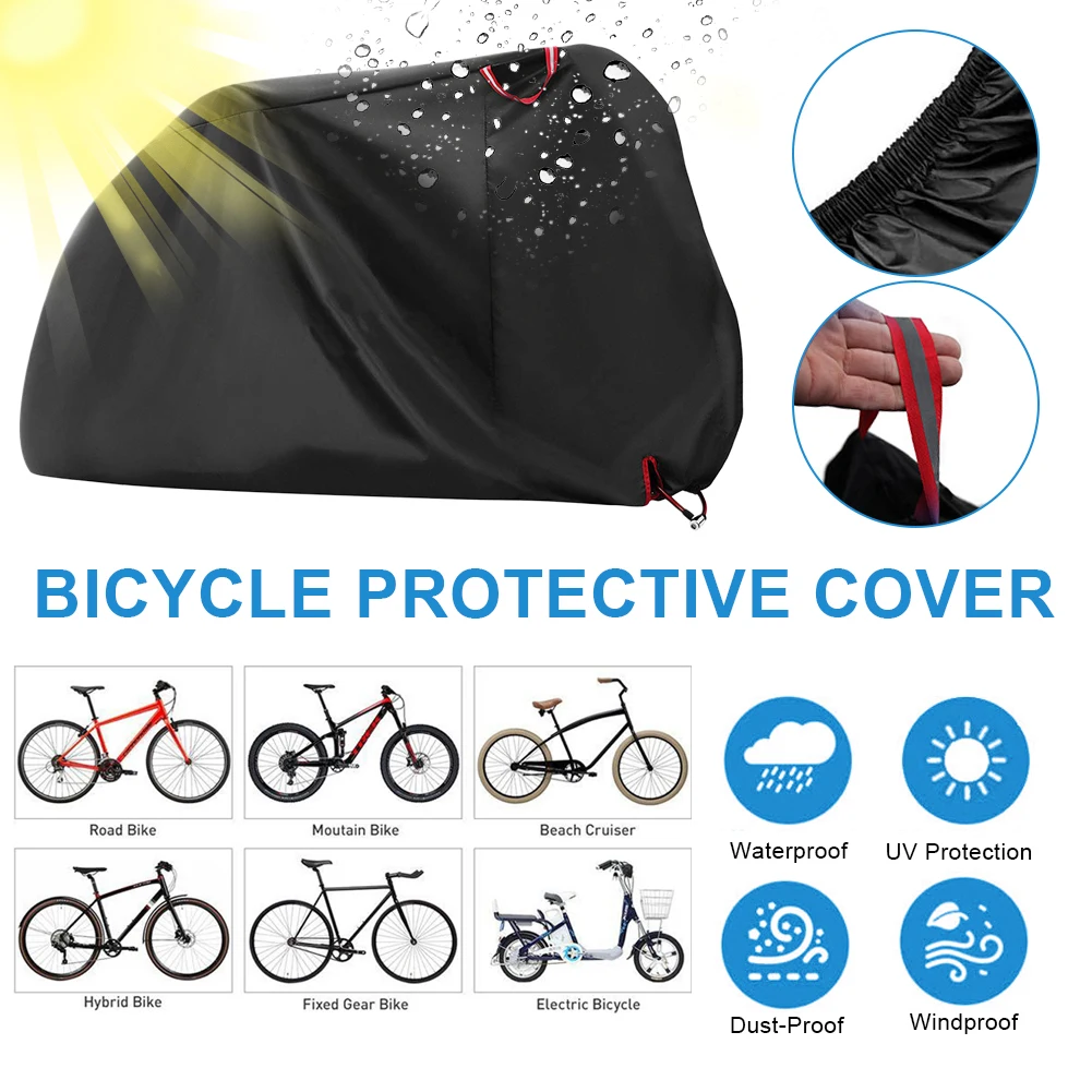 Bike Cover Outdoor Waterproof Bicycle Cover Rain Sun UV Dust Wind Proof for Scooter Electric Bicycle Motorcycle Bike Accessories
Bike Cover Outdoor Waterproof Bicycle Cover Rain Sun UV Dust Wind Proof for Scooter Electric Bicycle Motorcycle Bike Accessories