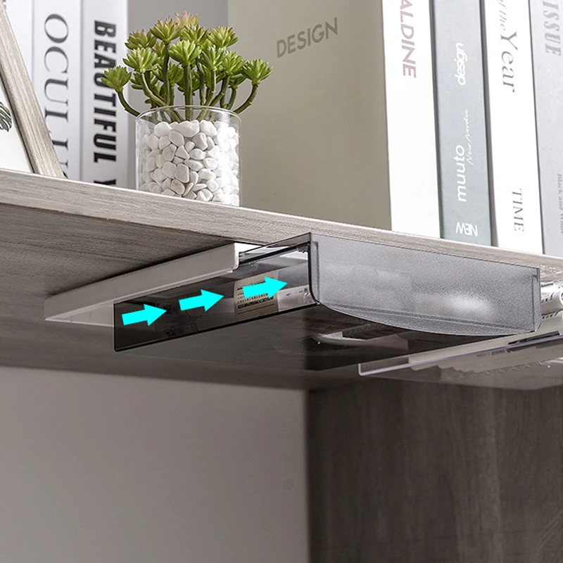 Ящик-органайзер для стола, самоклеящийся скрытый держатель для хранения, выдвижной, компактный, для офиса и спальни
Ящик-органайзер для стола, самоклеящийся скрытый держатель для хранения, выдвижной, компактный, для офиса и спальни