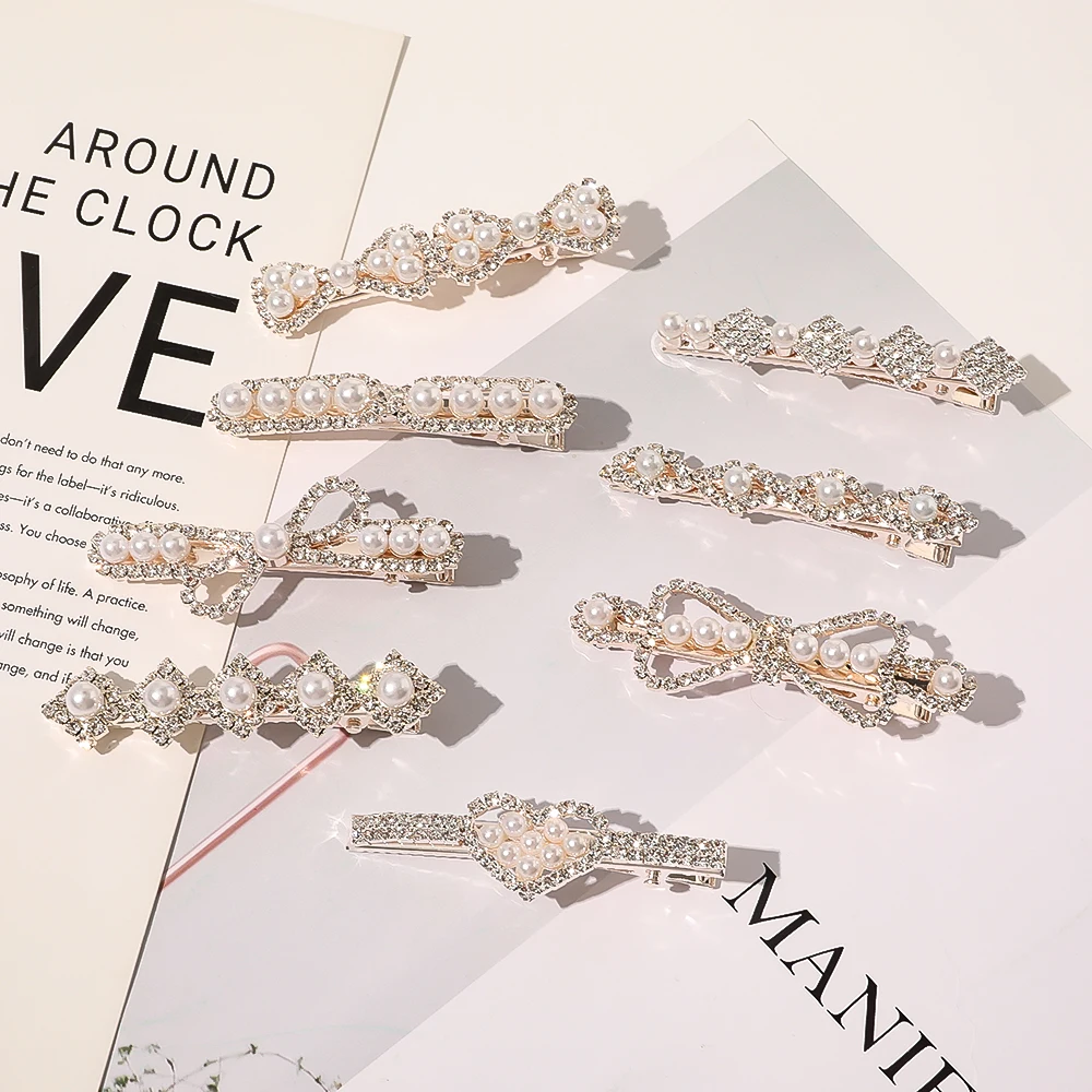 New Fashion Elegant Rhinestone Hair Claw Pearl Hair Clips Alloy Hairpins Ponytail Clip Duckbill Clip Hair Accessories for Women
New Fashion Elegant Rhinestone Hair Claw Pearl Hair Clips Alloy Hairpins Ponytail Clip Duckbill Clip Hair Accessories for Women
