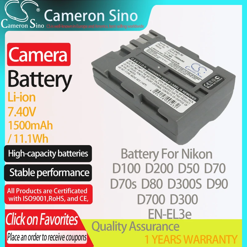 CameronSino Батарея для Nikon D100 D200 D50 D70 D70s D80 D300S D700 D90 D300 подходит Nikon EN-EL3e цифровой аккумулятор и зарядное устройство для камеры 1500 мАч
CameronSino Батарея для Nikon D100 D200 D50 D70 D70s D80 D300S D700 D90 D300 подходит Nikon EN-EL3e цифровой аккумулятор и зарядное устройство для камеры 1500 мАч
