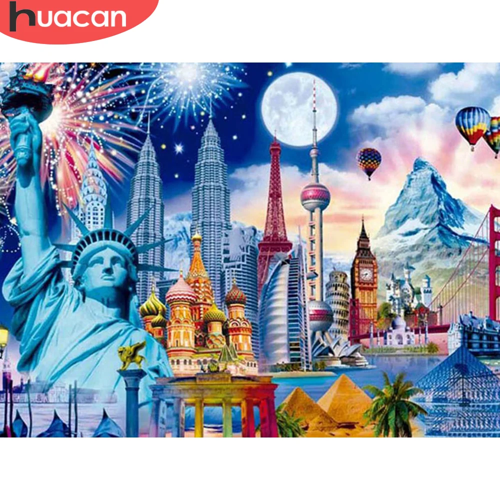 HUACAN Алмазная вышивка пейзаж алмазная мозаика 5д замок свобода картины стразами живопись украшения для дома хобби 
HUACAN Алмазная вышивка пейзаж алмазная мозаика 5д замок свобода картины стразами живопись украшения для дома хобби