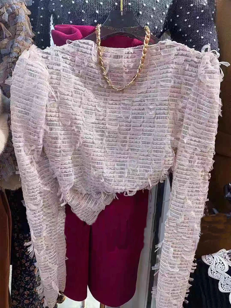 2021 Women Slimming Short Inner Bottoming Shirt Round Neck Pullover Top Puff Sleeve Stringy Selvedge Spliced Blouse
2021 Women Slimming Short Inner Bottoming Shirt Round Neck Pullover Top Puff Sleeve Stringy Selvedge Spliced Blouse