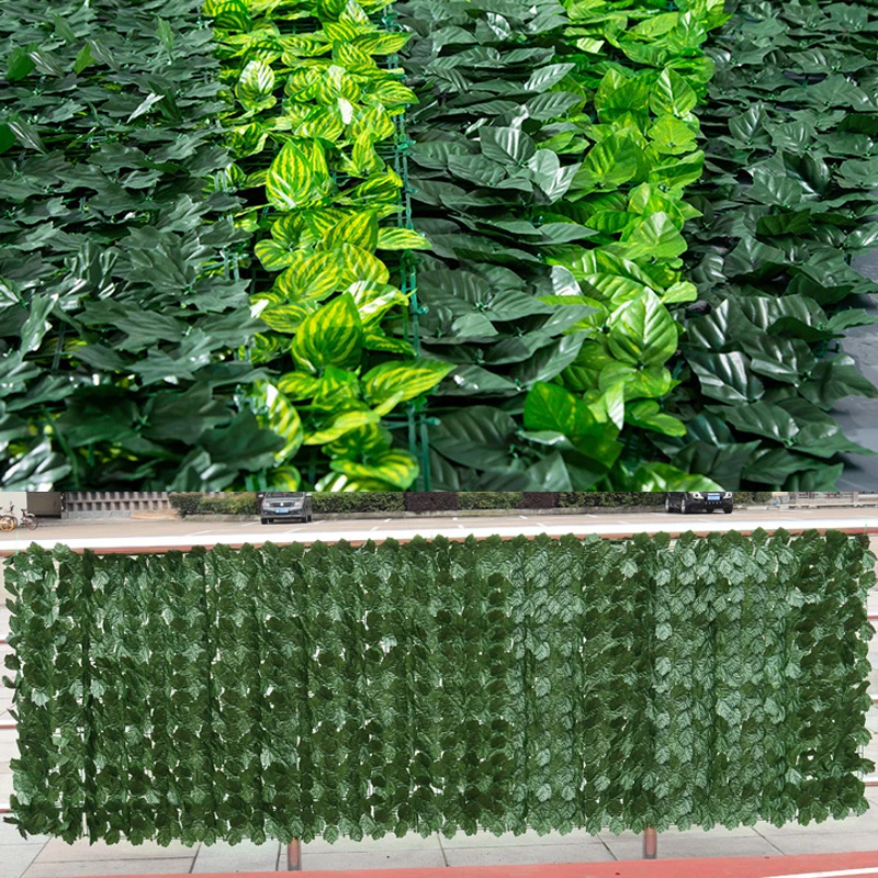 

Artificial Ivy Fence Roll Green Faux Vine Leaf Balcony Screen Hedge Privacy Garden Outdoor Backyard Decoration Wall Landscaping