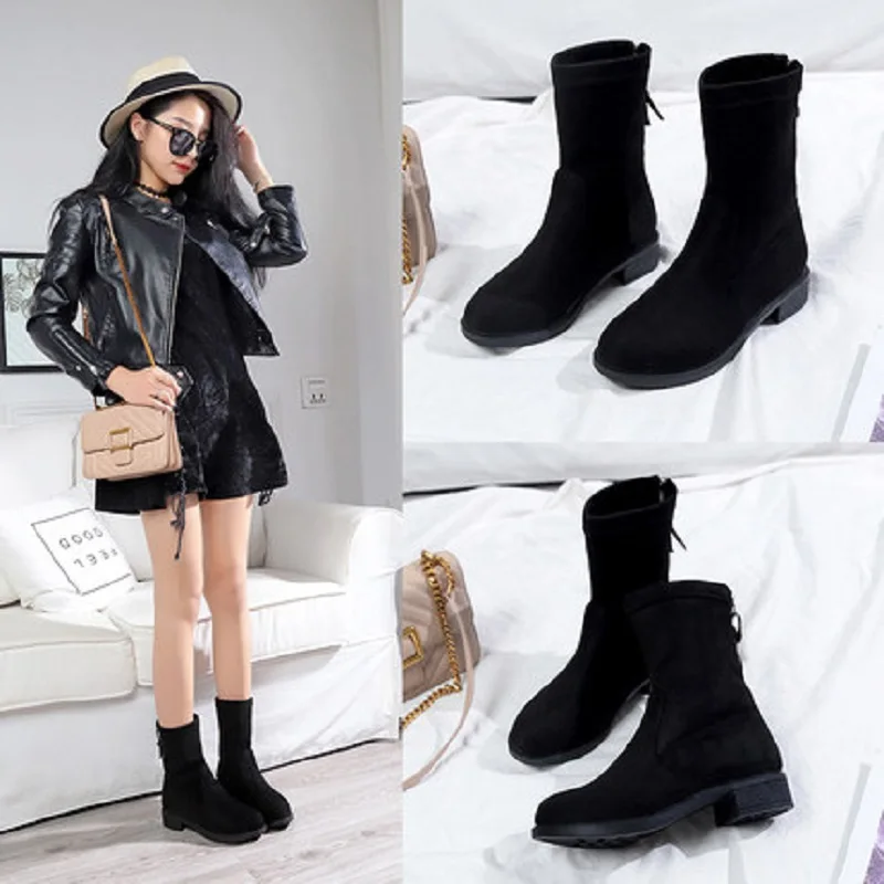 2019 autumn new ladies short boots wild warm plus velvet back zipper short tube low heel thick heel women boots Korean version
2019 autumn new ladies short boots wild warm plus velvet back zipper short tube low heel thick heel women boots Korean version